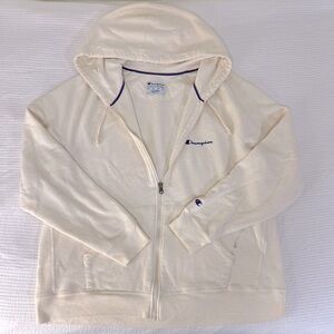Cream Champion Zip Hoodie Sweatshirt